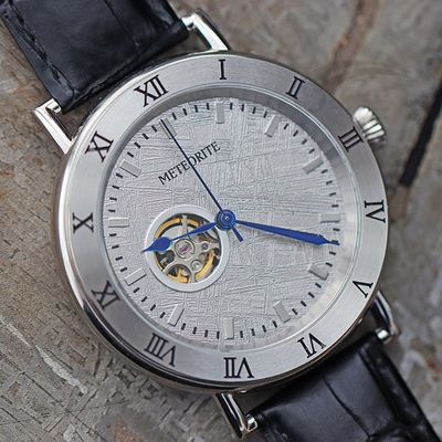 Διαχρονικό εξωγήινο μετεωρίτη 45mm αυτόματο δερμάτινο ρολόι