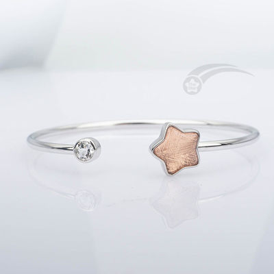 Ταιριωμένο 925 Sterling Silver Meteorite Cuff βραχιόλι σχήμα άστρου