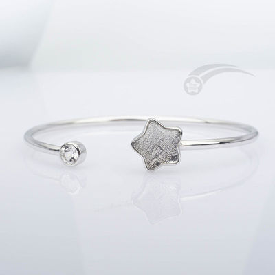 Ταιριωμένο 925 Sterling Silver Meteorite Cuff βραχιόλι σχήμα άστρου