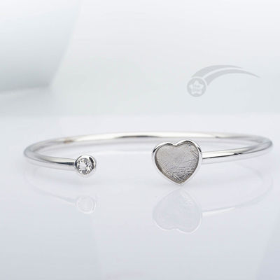 925 Sterling Silver Meteorite βραχιόλια Heart Bangle βραχιόλι 10mm