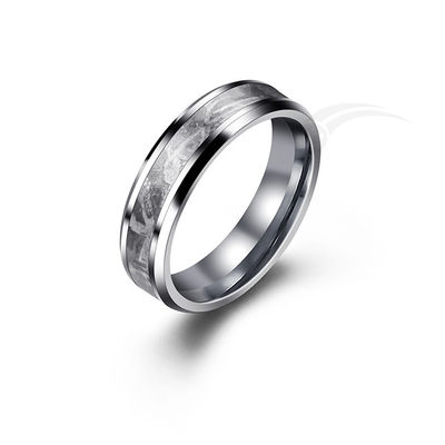 Κλασικό δαχτυλίδι μετεωρίτη Muonionalusta Inlay Tungsten Band Ring